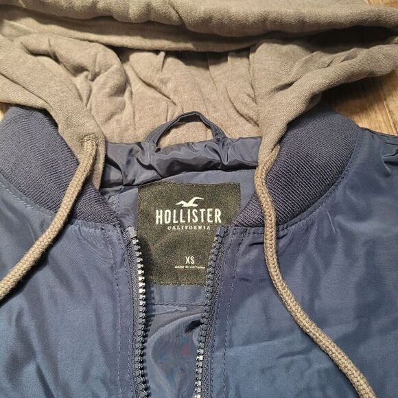 Hollister Men Soft Shell Jacket Casual Leisure Blue Windproof Stretch size XS - Picture 3 of 7